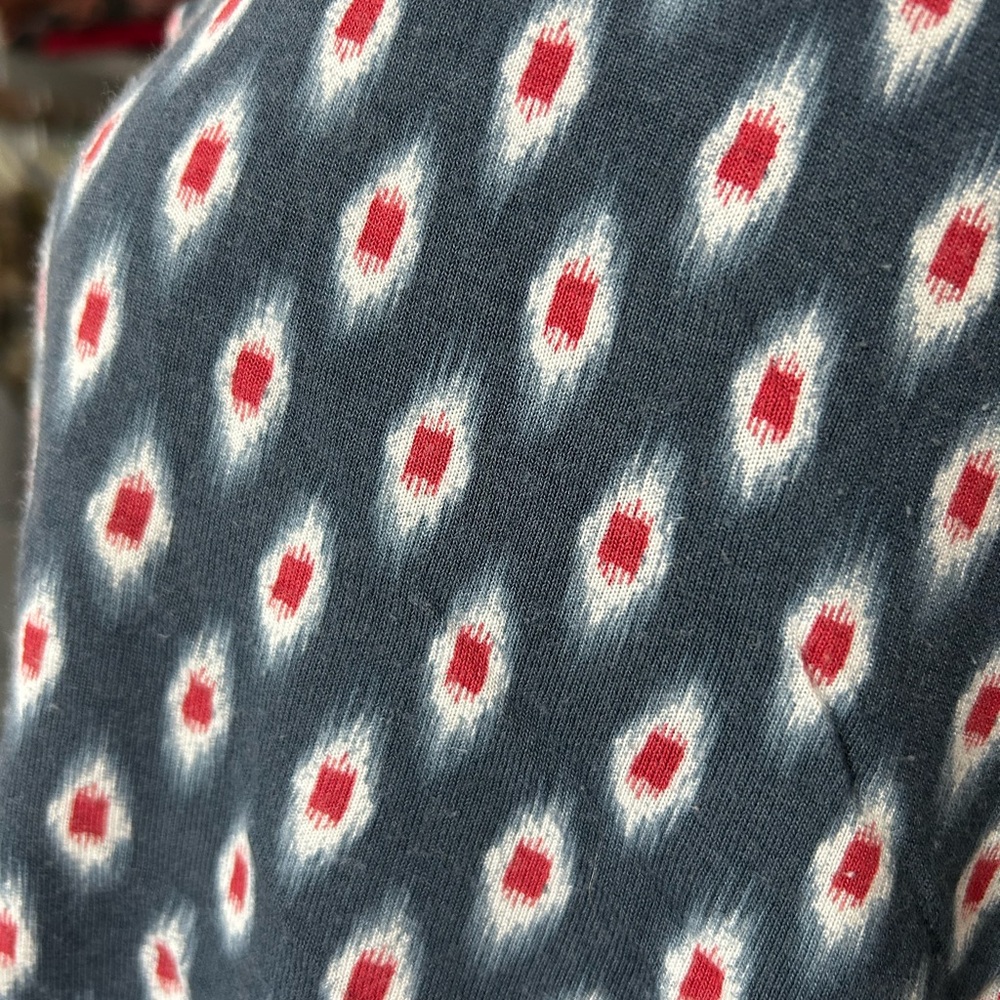 LOFT Navy and Red Patterned dress- MP - Picture 4 of 9
